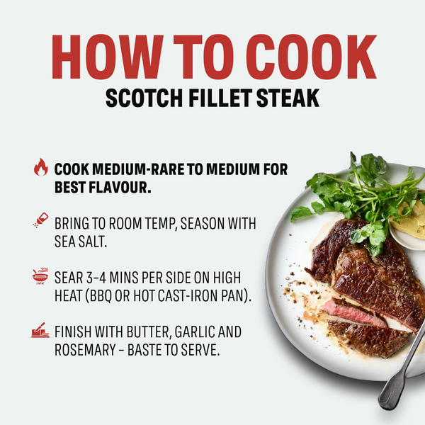 Beef Scotch Fillet Steak Grass Fed 300g x 2 Pieces