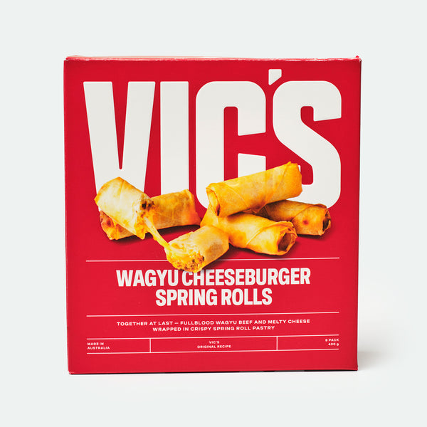 Fullblood wagyu cheeseburger spring rolls crispy 8 pack