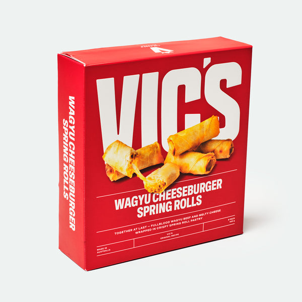 Fullblood wagyu cheeseburger spring rolls crispy 8 pack