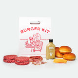 The Burger Kit with Angus beef patties, potato buns, bacon, American cheese and burger sauce