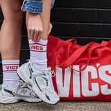 VIC’S branded white socks with logo detail