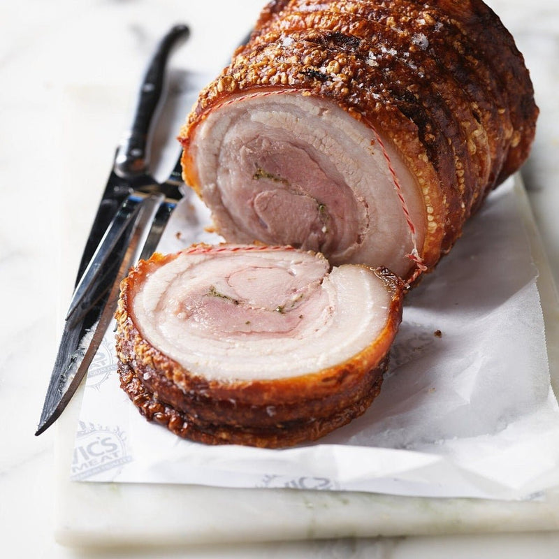 Pork Belly Porchetta Stuffed & Hand-Tied